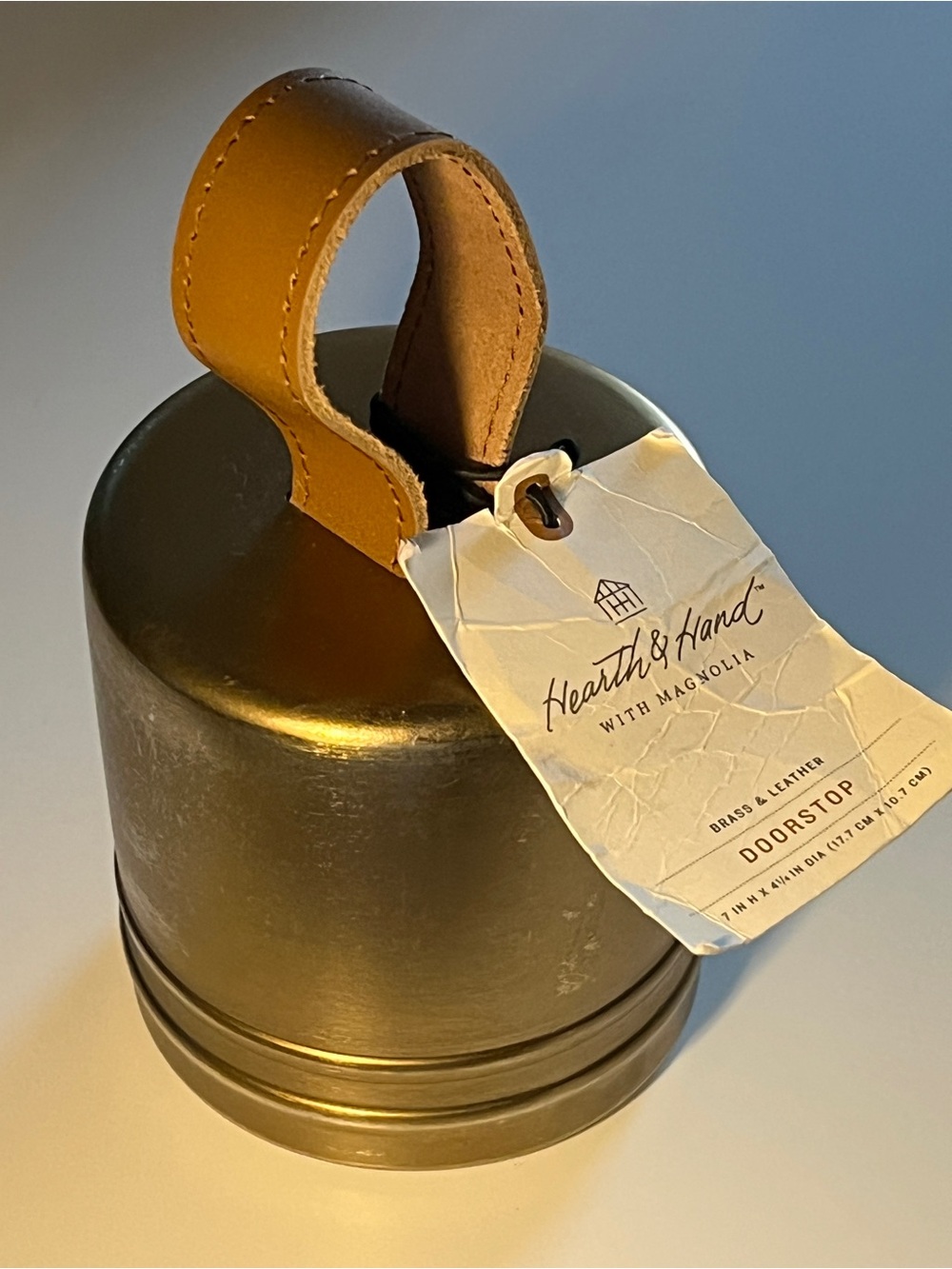 Hearth & Hand Brass & Leather Doorstop